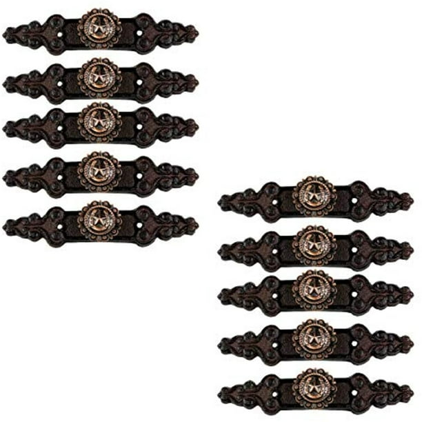 Rustic Star Handle Copper Concho Door Drawer Pull Cast Iron Antique Style Rustic Star Handle Copper Concho Door Drawer Pull Cast Iron Antique Style